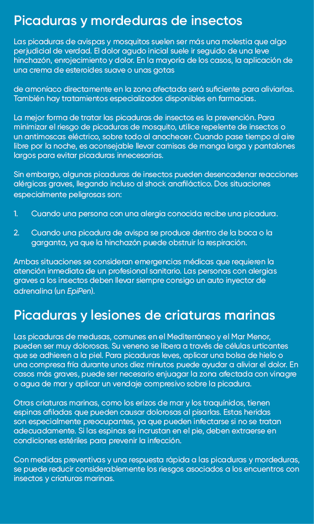 Picaduras y mordeduras de insectos Las picaduras de avispas y mosquitos suelen ser m s una molestia que algo perjudic...