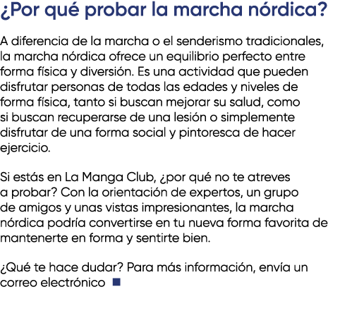 ¿Por qu probar la marcha n rdica? A diferencia de la marcha o el senderismo tradicionales, la marcha n rdica ofrece ...