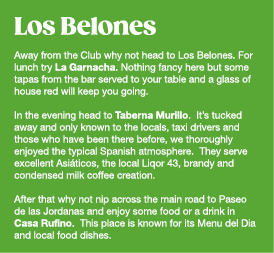 Los Belones Away from the Club why not head to Los Belones  For lunch try La Garnacha  Nothing fancy here but some ta   