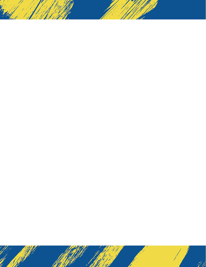 A white sign with blue stripes and yellow paint. AI generated content