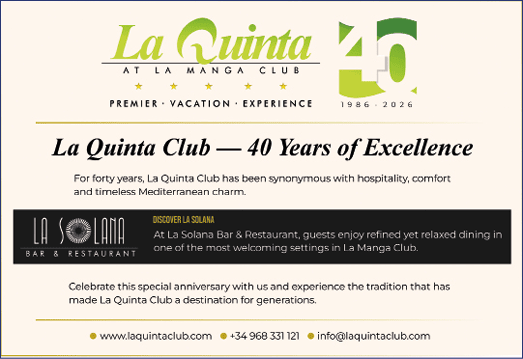 A flyer for La Quinta Club at La Maga Club. Description generated by AI