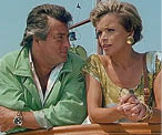 A man and a woman are sitting on a boat. Description generated by AI