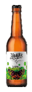 A bottle of beer with a label that says Tahkaa. Description generated by AI