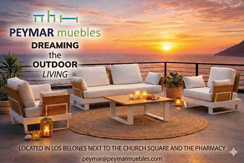 A white couch and chair set on a patio. Description generated by AI