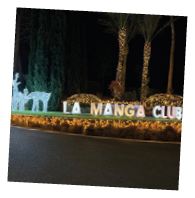 A sign that says La Manga Club. Description generated by AI