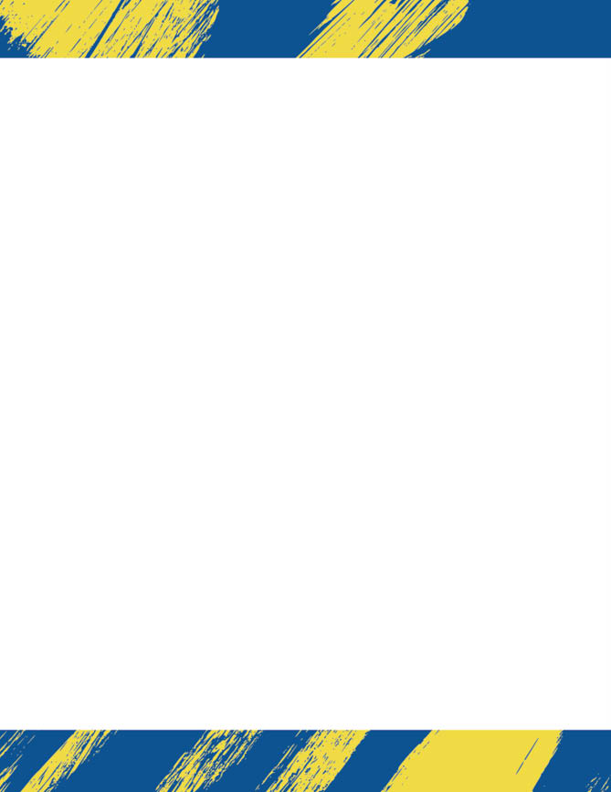 A white sign with blue stripes and yellow paint. AI generated content
