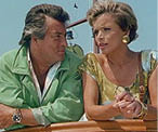 A man and a woman are sitting on a boat. Description generated by AI