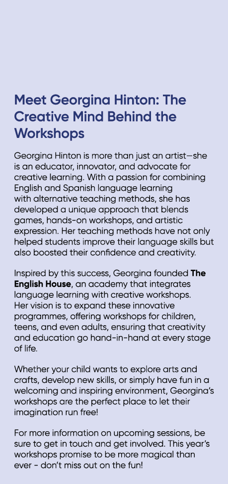 Meet Georgina Hinton: The Creative Mind Behind the Workshops Georgina Hinton is more than just an artist—she is an ed...