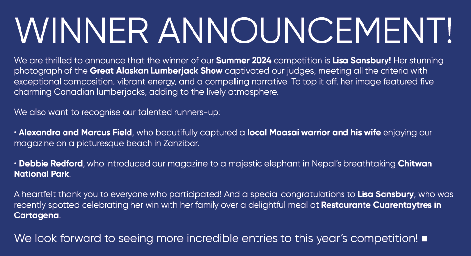 WINNER ANNOUNCEMENT! We are thrilled to announce that the winner of our Summer 2024 competition is Lisa Sansbury! Her...