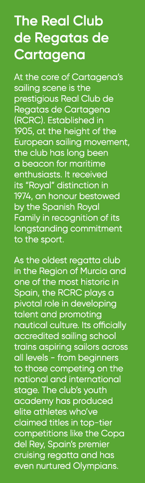 The Real Club de Regatas de Cartagena At the core of Cartagena’s sailing scene is the prestigious Real Club de Regata...