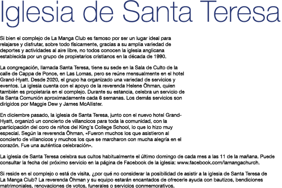 Iglesia de Santa Teresa Si bien el complejo de La Manga Club es famoso por ser un lugar ideal para relajarse y disfru   