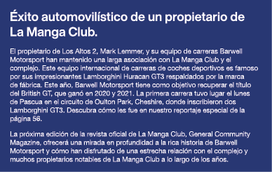  xito automovil stico de un propietario de La Manga Club  El propietario de Los Altos 2, Mark Lemmer, y su equipo de    