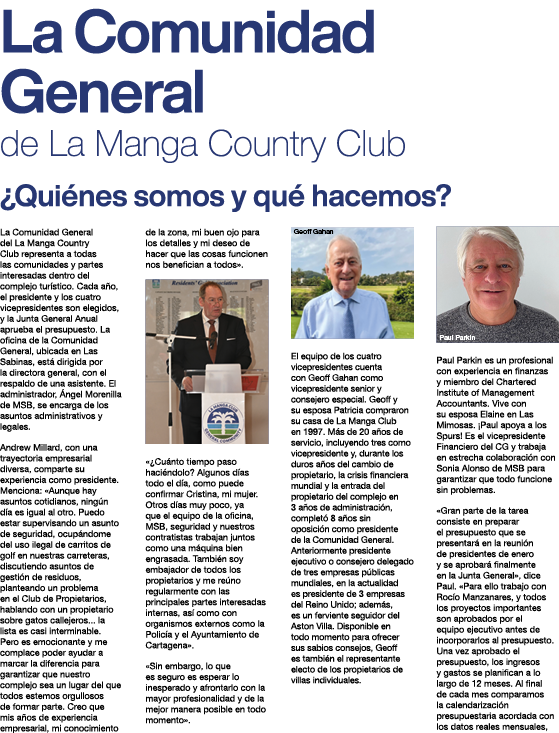 La Comunidad General de La Manga Country Club  Qui nes somos y qu  hacemos  La Comunidad General del La Manga Country   