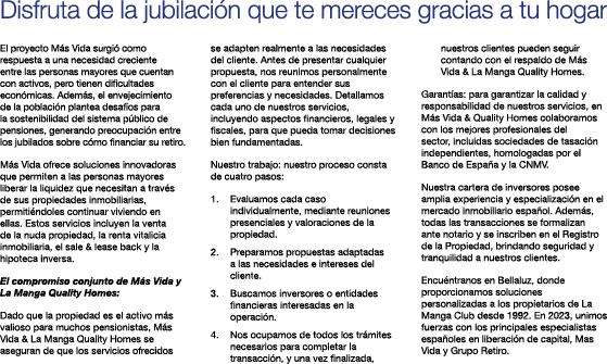 Disfruta de la jubilaci n que te mereces gracias a tu hogar El proyecto M s Vida surgi  como respuesta a una necesida   