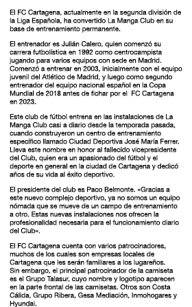 El FC Cartagena, actualmente en la segunda divisi n de la Liga Espa ola, ha convertido La Manga Club en su base de en   